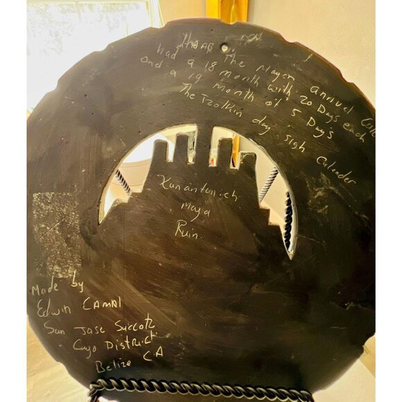 Handmade Mayan Calendar Wall Art | Signed Belize Ceramic by Edwin Camal - Picture 4 of 8